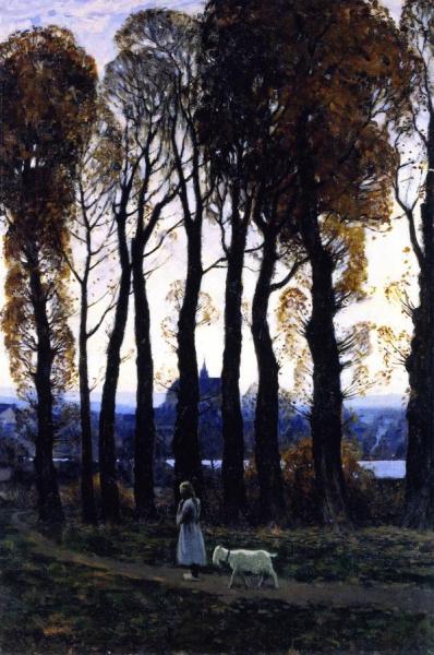 Girl With Goat by Clarence Gagnon