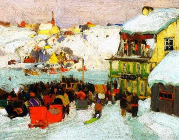 Horse Races In Winter by Clarence Gagnon