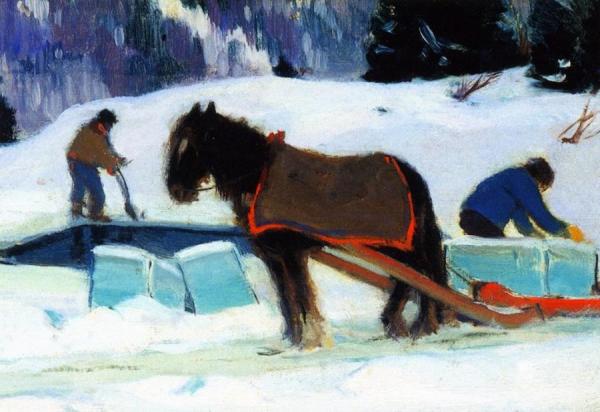 Ice Cutting, Bair-saint-paul by Clarence Gagnon