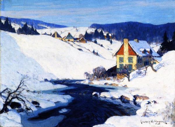 Mill And Stream, Morning Sun by Clarence Gagnon Oil Painting Reproductions