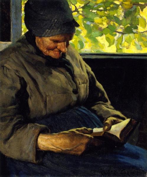 Old Woman Reading by Clarence Gagnon