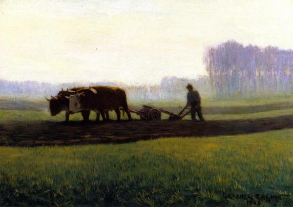 Oxen Ploughing by Clarence Gagnon