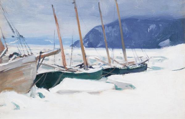 Schooners In Ice Floes by Clarence Gagnon