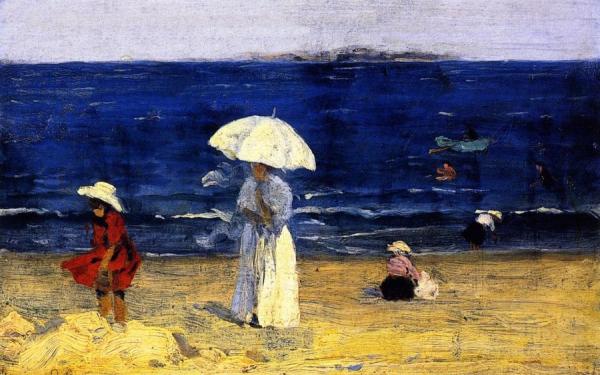 The Beach At Dinard by Clarence Gagnon