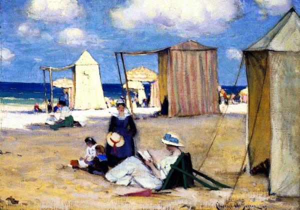 The Beach At Dinard by Clarence Gagnon
