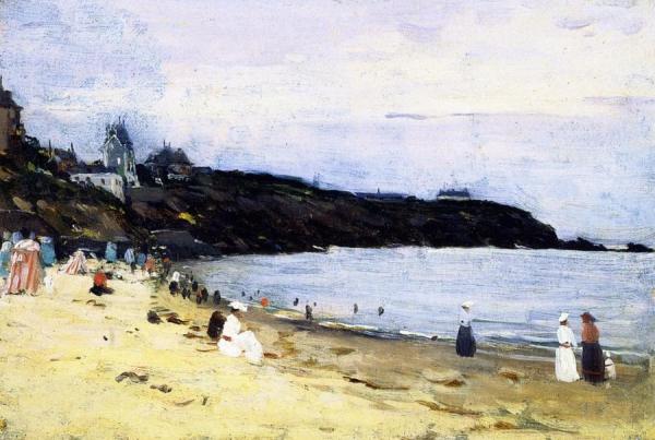 The Beach At Saint-Énogat, Brittany by Clarence Gagnon