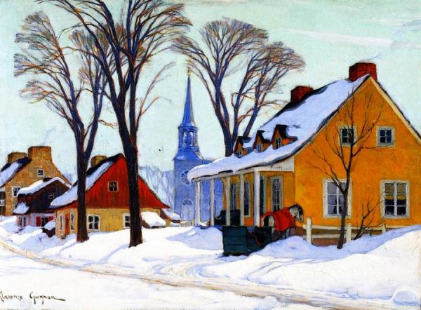 Winter Morning, Baie-saint-paul by Clarence Gagnon