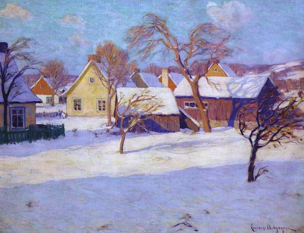 Winter, Village Of Baie-saint-paul by Clarence Gagnon