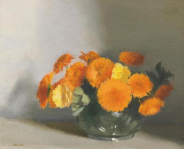 Bowl Of Marigolds by Clarice Beckett