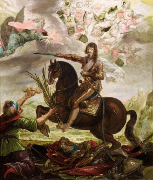 Equestrian Portrait Of Victorious Louis Xiii by Claude Deruet