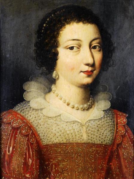 Portrait Of A Woman Wearing An Embroidered Dress by Claude Deruet