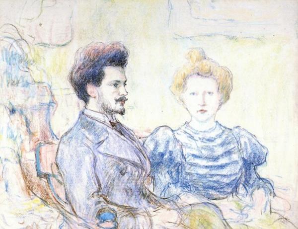 Portrait Of Julien Leclercq And His Wife by Claude-emil Schuffenecker