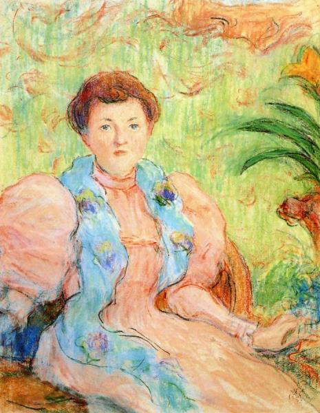 Portrait Of The Comtesse Antoine De La Rochefoucauld by Claude-emil Schuffenecker