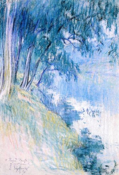 Willows By The River by Claude-emil Schuffenecker