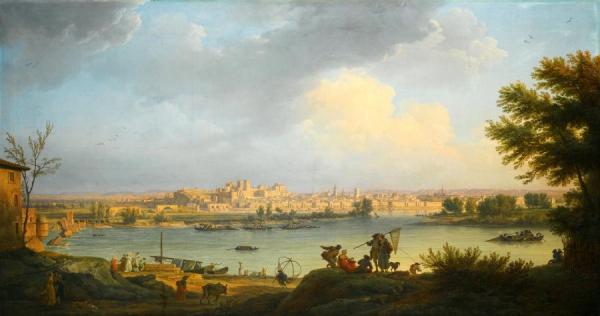 A View Of Avignon, From The Right Bank Of The RhÔne Near Villeneuve by Claude-joseph Vernet Oil Painting Reproductions