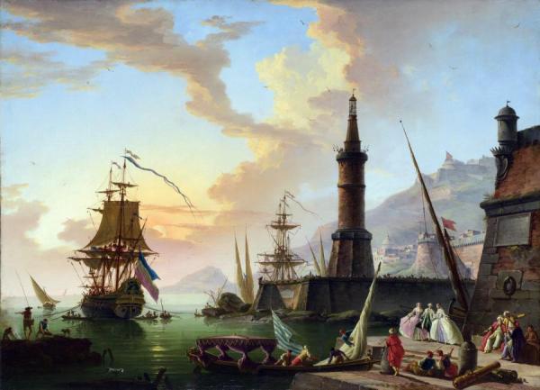 A Seaport by Claude-joseph Vernet Oil Painting Reproductions