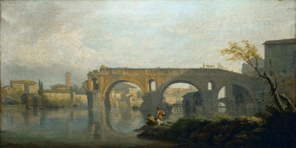 Ponte Rotto In Rome by Claude-joseph Vernet