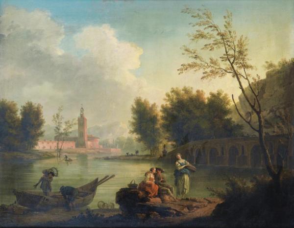 The Evening Or The Return Of The Fishermen by Claude-joseph Vernet
