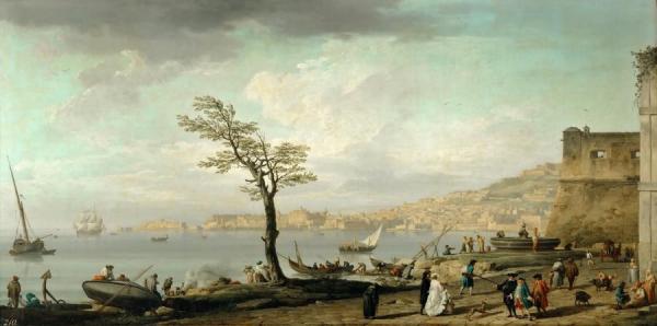 View Of The Gulf Of Naples by Claude-joseph Vernet