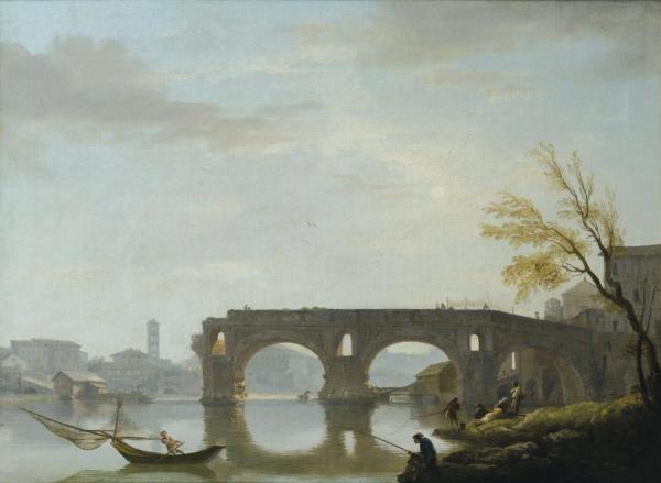 View Of The Ponte Rotto, Rome by Claude-joseph Vernet