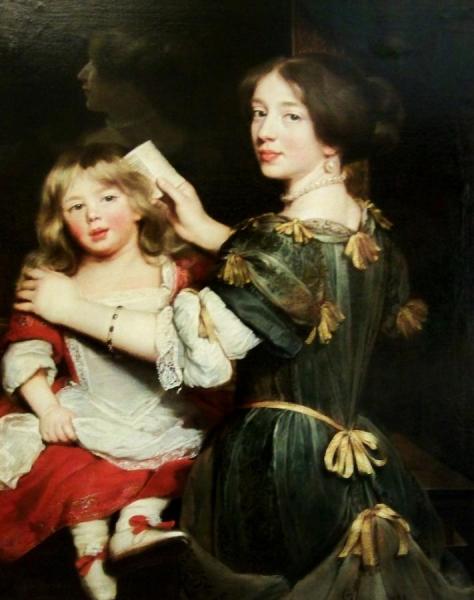 La Fille Ainée De L'artiste Coiffant Son Frère by Claude Lefebvre