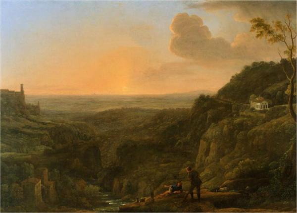 A View Of The Roman Campagna From Tivoli, Evening by Claude Lorrain