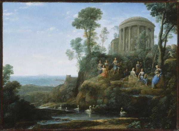 Apollo And The Muses On Mount Helion (parnassus) by Claude Lorrain