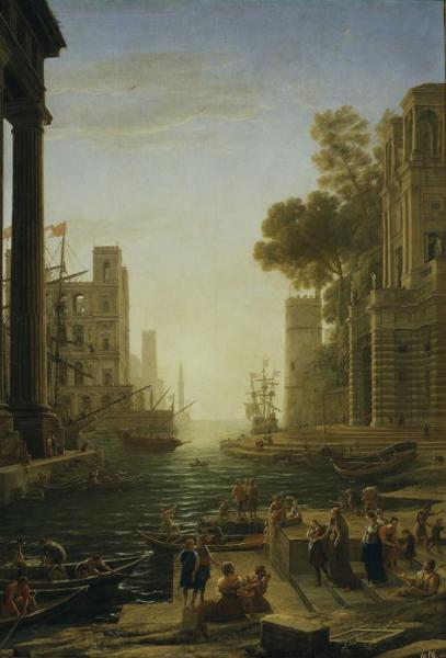Embarkation Of St Paula Romana At Ostia by Claude Lorrain