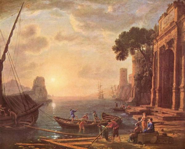 Harbour At Sunset by Claude Lorrain