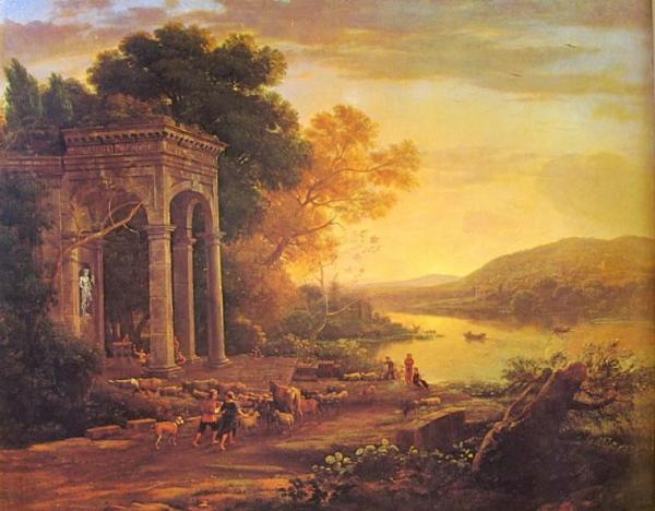 Landscape With A Temple Of Bacchus by Claude Lorrain Oil Painting Reproductions