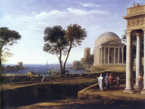 Landscape With Aeneas At Delos by Claude Lorrain