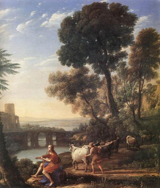 Landscape With Apollo Guarding The Herds Of Admetus by Claude Lorrain Oil Painting Reproductions