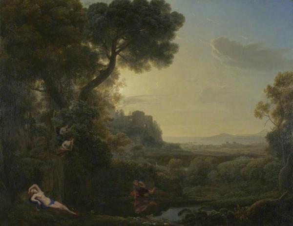 Landscape With Narcissus And Echo by Claude Lorrain
