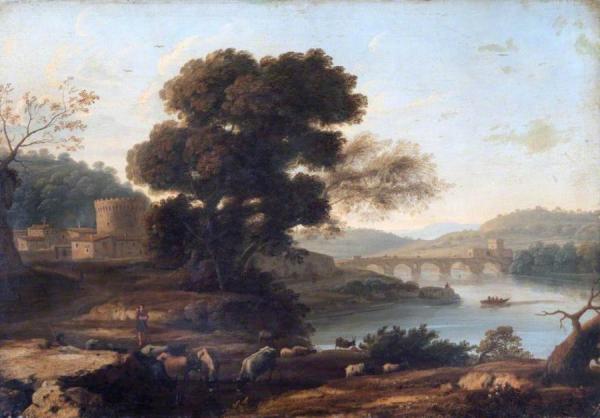 Pastoral Landscape With The Ponte Molle, Rome by Claude Lorrain