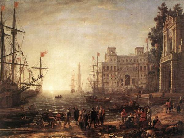 Port Scene With The Villa Medici by Claude Lorrain