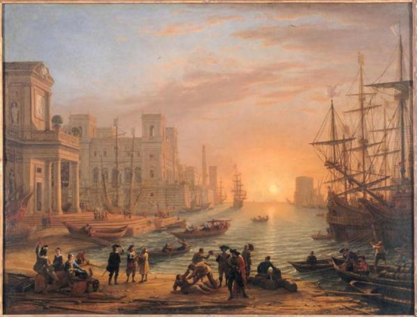 Seaport At Sunset by Claude Lorrain