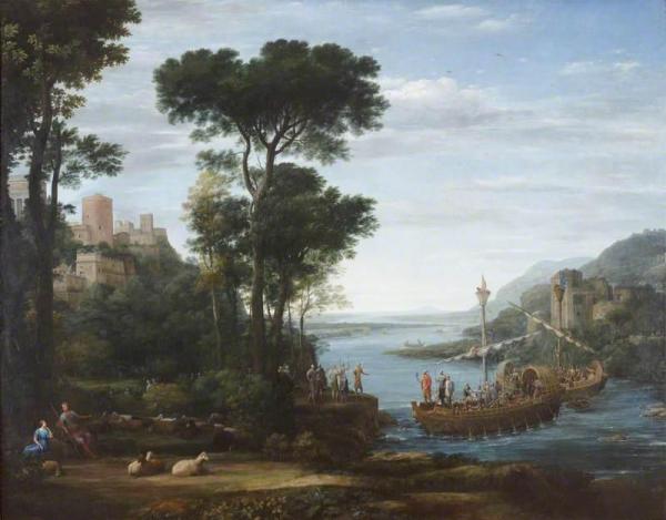 The Arrival Of Aeneas At Pallanteum by Claude Lorrain