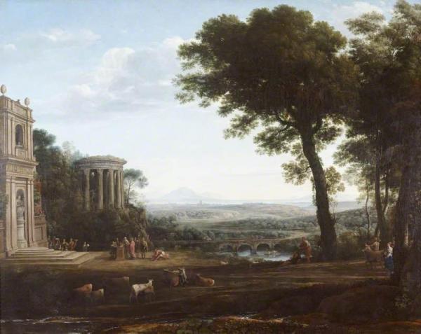The Father Of Psyche Sacrificing At The Temple Of Apollo by Claude Lorrain