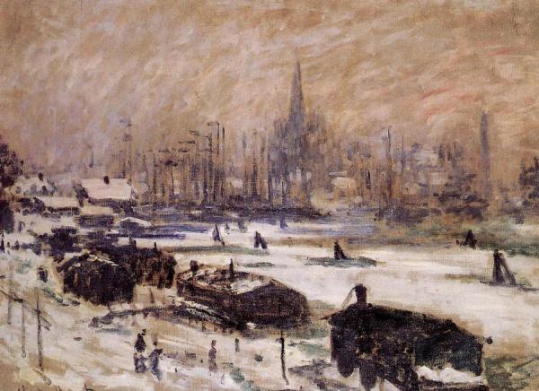 Amsterdam In The Snow by Claude Monet