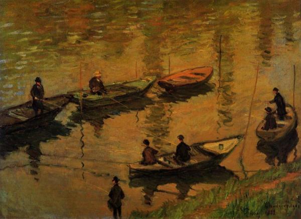 Anglers On The Seine At Poissy by Claude Monet
