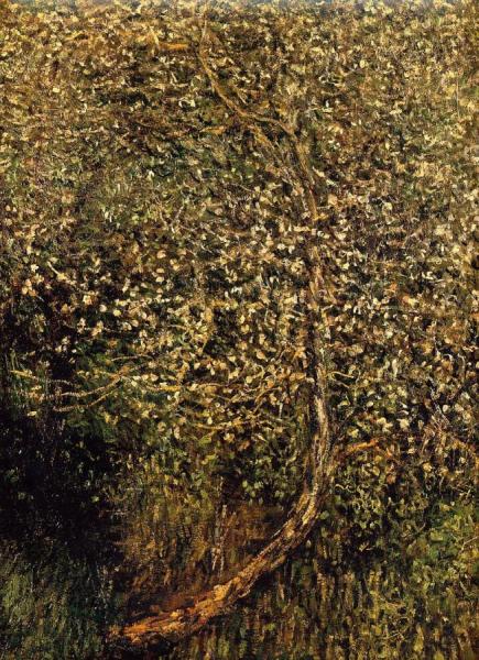 Apple Trees In Blossom By The Water by Claude Monet