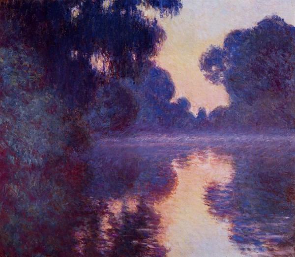 Arm Of The Seine Near Giverny At Sunrise by Claude Monet