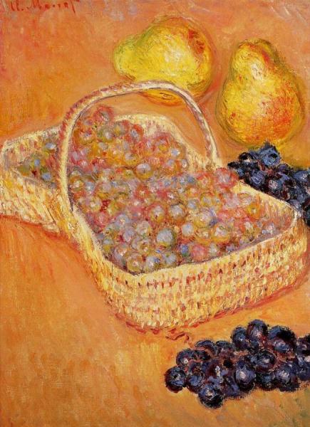 Basket Of Grapes, Quinces And Pears by Claude Monet