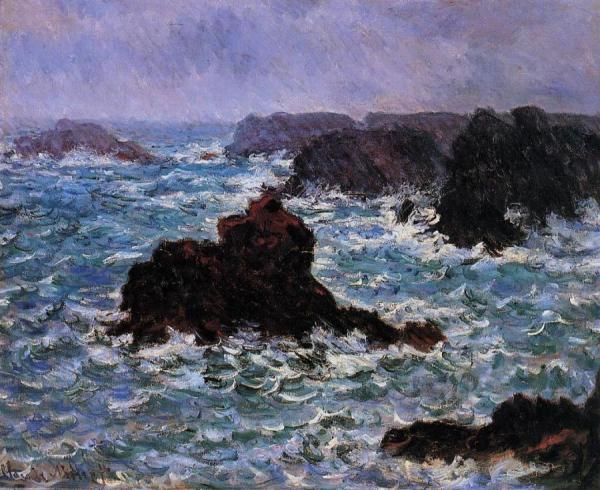 Belle-ile, Rain Effect by Claude Monet Oil Painting Reproductions