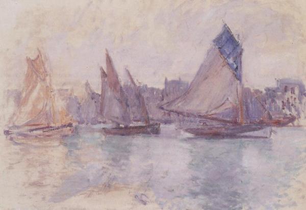 Boats In The Port Of Le Havre by Claude Monet
