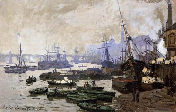 Boats In The Port Of London by Claude Monet