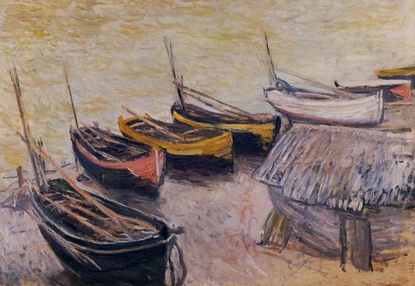 Boats On The Beach by Claude Monet