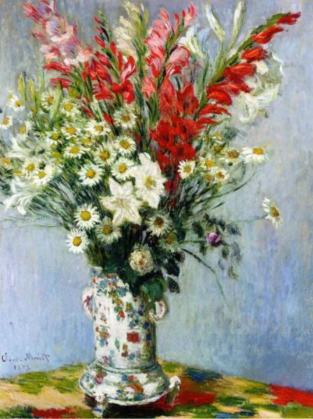 Bouquet Of Gladiolas, Lilies And Dasies by Claude Monet