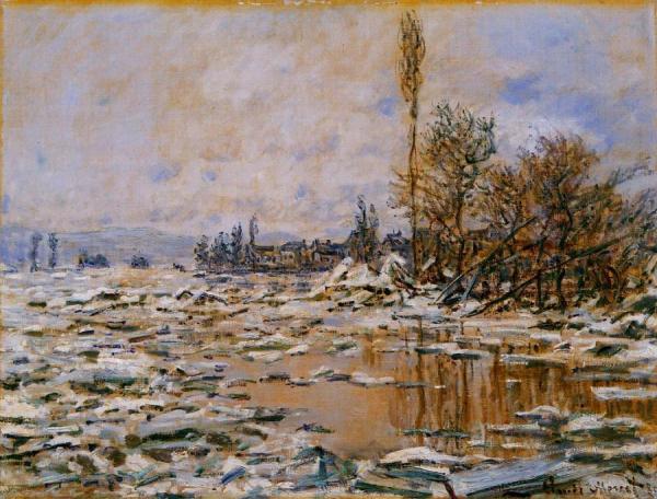 Breakup Of Ice, Grey Weather by Claude Monet