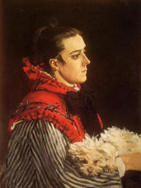 Camille With A Small Dog by Claude Monet